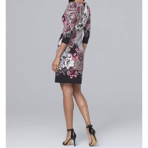 WHITE HOUSE BLACK MARKET Paisley Shift Dress size Small - Picture 2 of 10